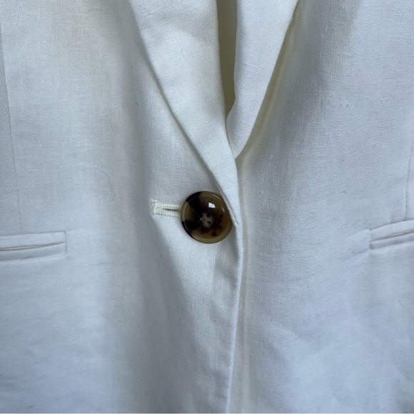 J.Crew Size 2 Petite linen-blend one-button blazer Women’s White - Picture 10 of 13